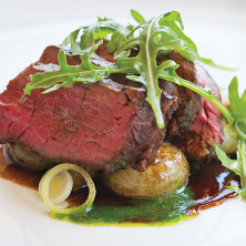 Bavette with caramelized cipollini & green garlic chimichurri