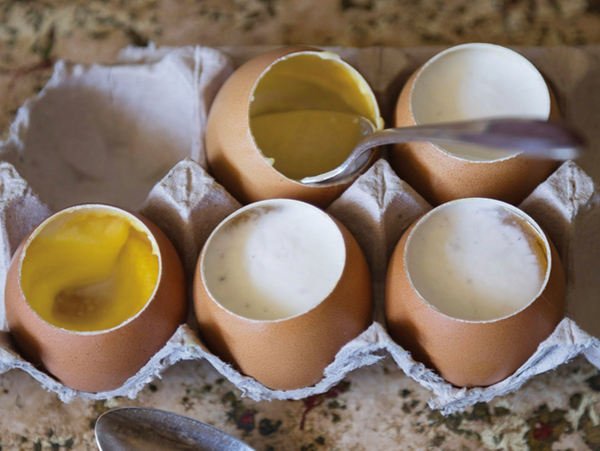 Bay and rosemary custard
