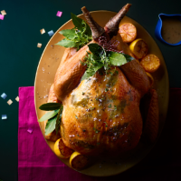 Bay and thyme butter roast turkey