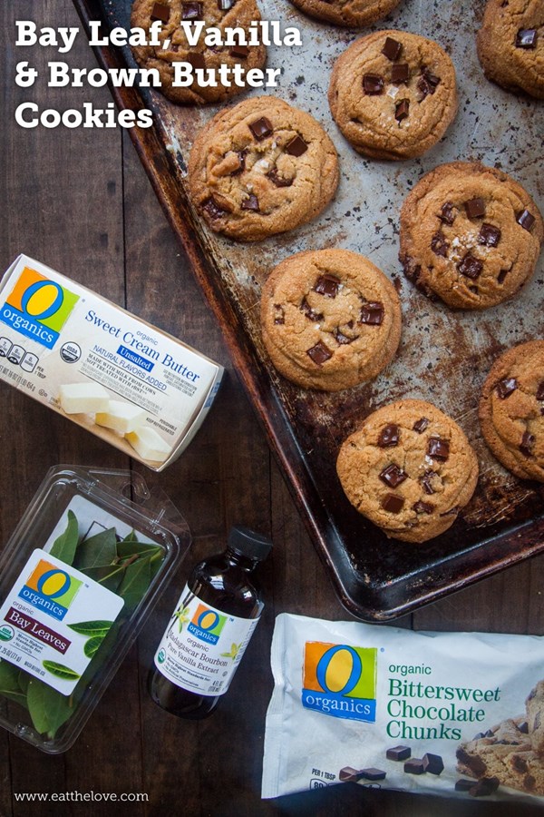 Bay leaf, brown butter and vanilla chocolate chunk cookies