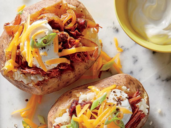 BBQ beef-stuffed potatoes