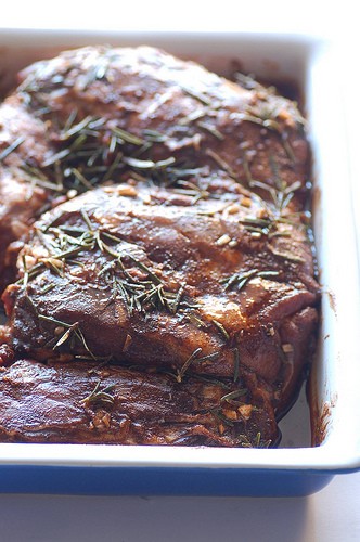 BBQ butterflied spiced leg of lamb