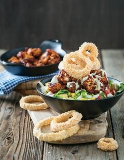 BBQ cauliflower salad with zesty ranch dressing
