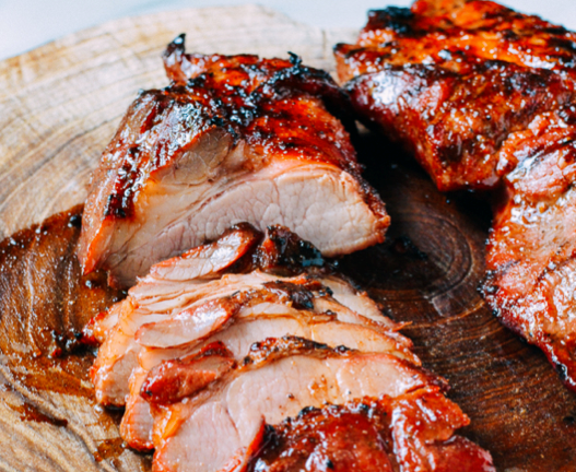 BBQ char siu on the grill