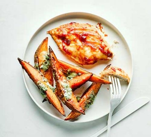 BBQ chicken & blue cheese wedges