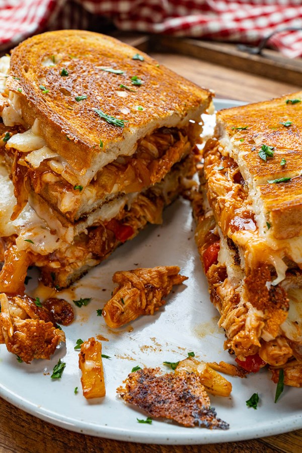 BBQ chicken grilled cheese