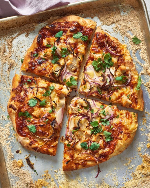 BBQ chicken pizza