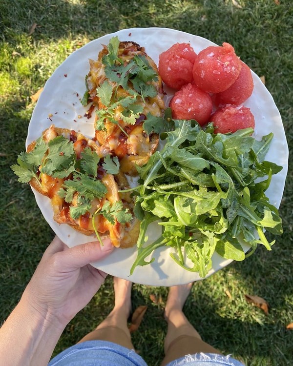 BBQ chicken tartines