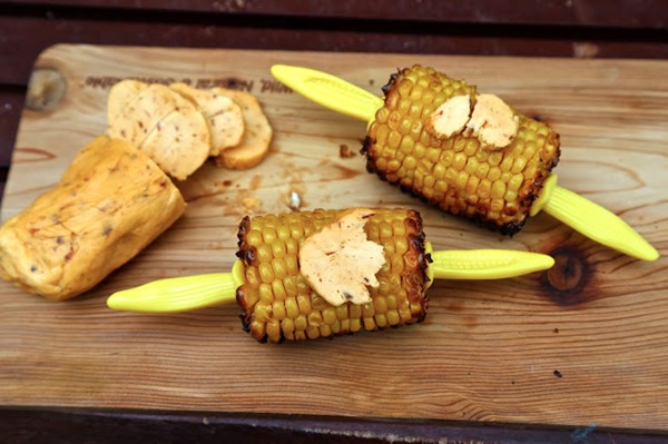 BBQ corn on the cob with compound butters