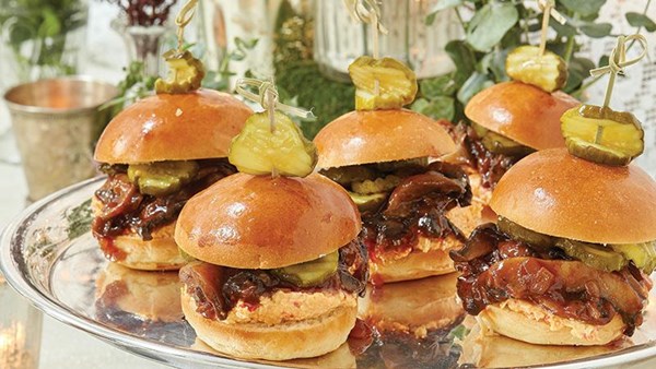 BBQ mushroom sliders