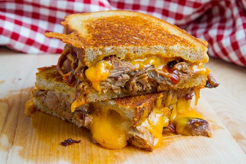 BBQ pulled pork grilled cheese