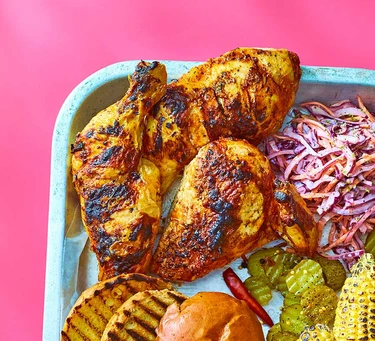 BBQ spiced spatchcock chicken