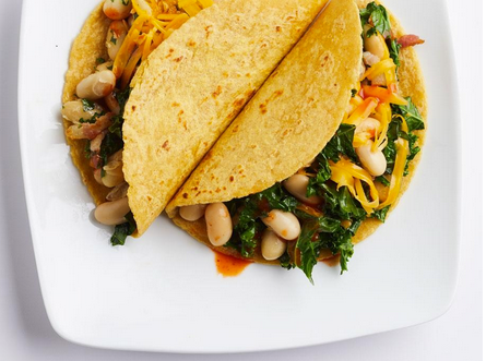 Bean & bacon breakfast tacos