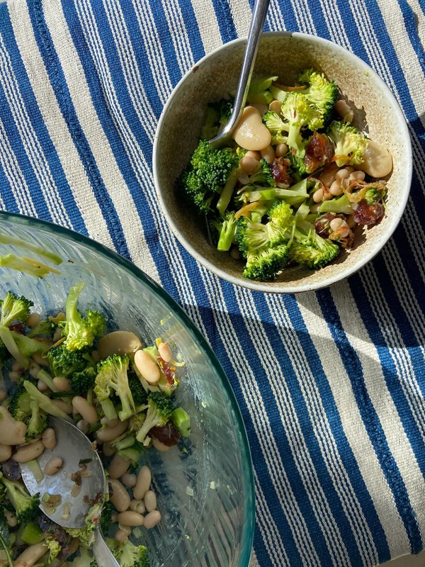 Bean & broccoli spoon salad
