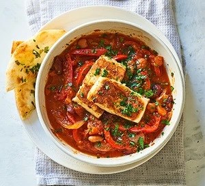 Bean & halloumi stew