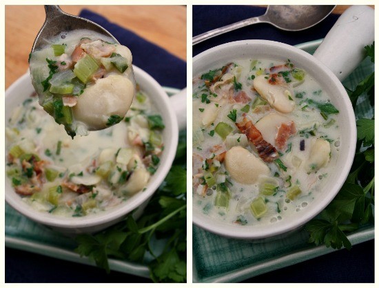 Bean, bacon, and parsley soup