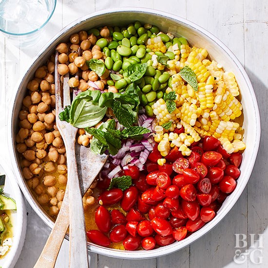 Bean, corn & tomato salad