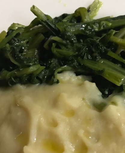Bean purée with bitter greens (Fave e cicoria)