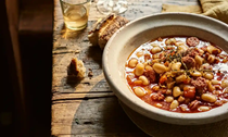 Bean stew with chorizo and bacon