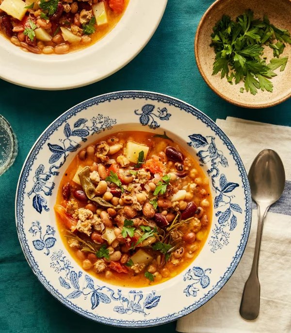 Bean stew with lots of herbs