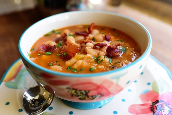 Bean with bacon soup