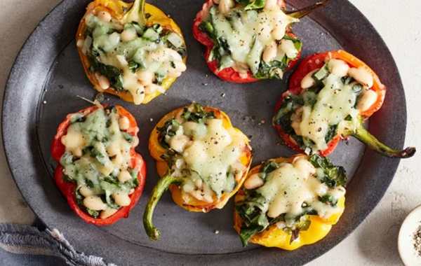 Beans-and-greens-stuffed peppers