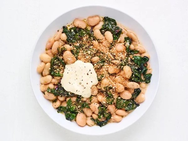 Beans and greens with aioli