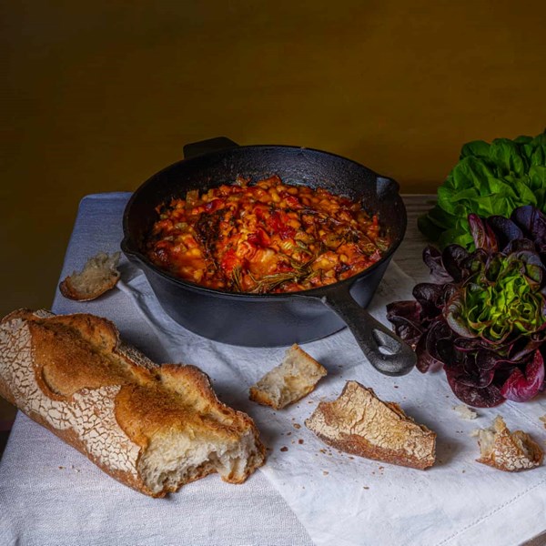 Beans, bacon & tomato