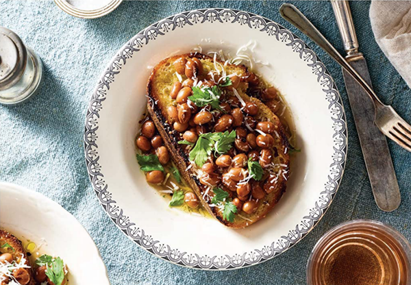 Beans on garlic toast [Tejal Rao]