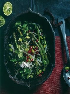 Beansprout salad with chargrilled asparagus and coconut