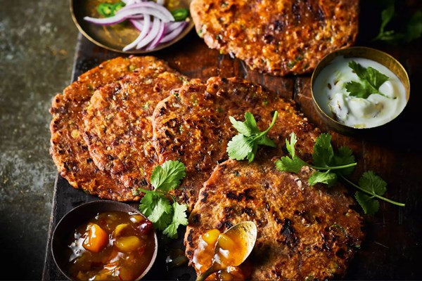 Beany salad onion parathas
