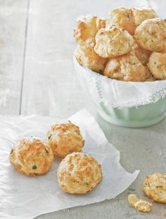Beaufort, chive, and black pepper gougères