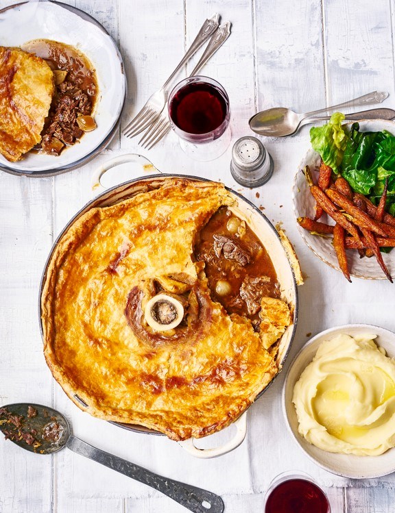 Beef, ale and bone marrow pie