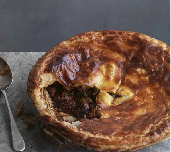 Beef and ale pie with chorizo