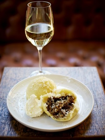 Beef and barley bun with horseradish