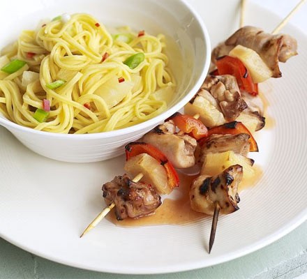 Beef and black bean skewers for 4