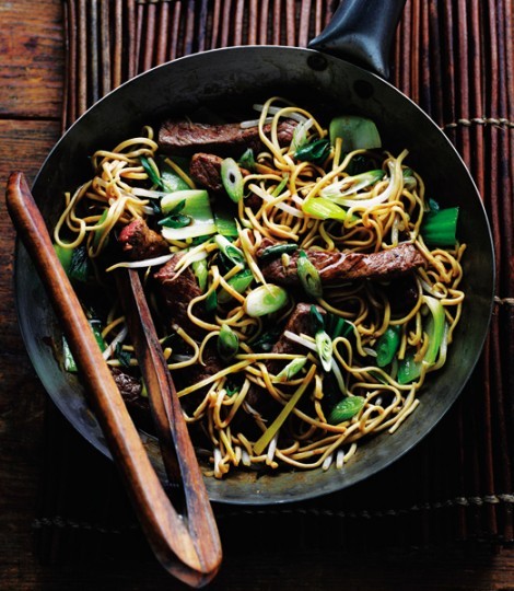 Beef and bok choi noodles