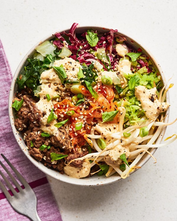Beef and broccoli Buddha bowls