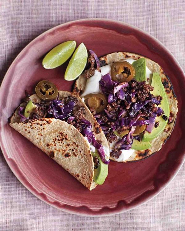 Beef and cabbage tacos