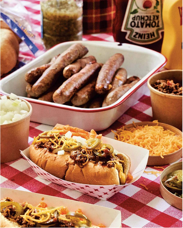 Beef and cheddar hot dog links