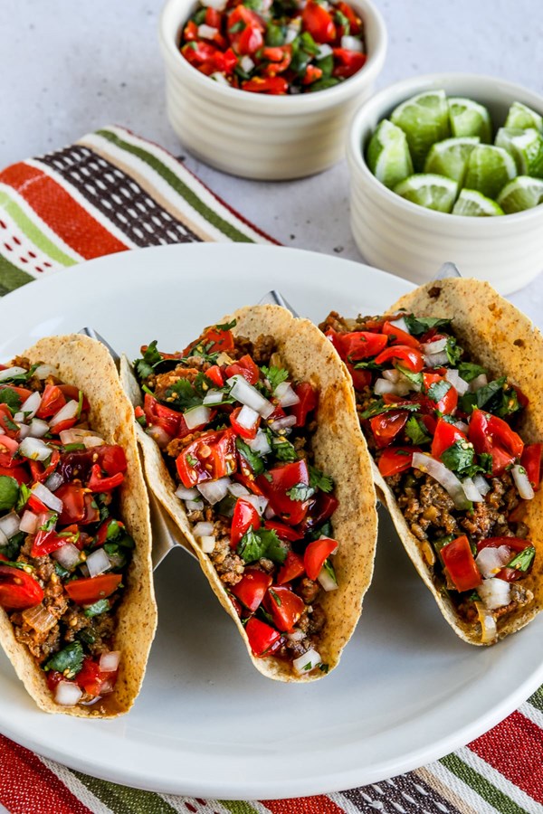 Beef and chorizo tacos