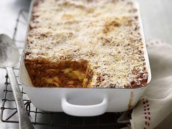 Beef and eggplant Parmigiana lasagne