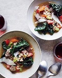 Beef-and-farro soup