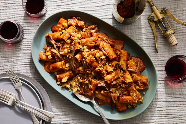 Beef and fig ragu with rye breadcrumbs