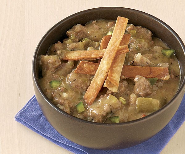 Beef and green chile chili