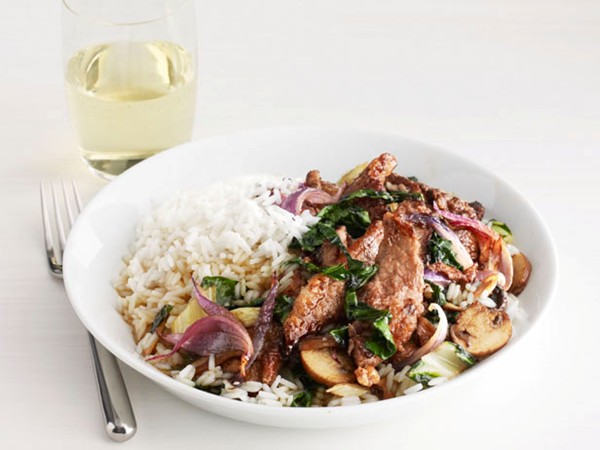 Beef and mushroom stir-fry