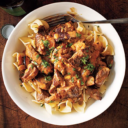 Beef and mushroom Stroganoff