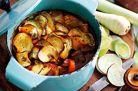 Beef and root veg hotpot