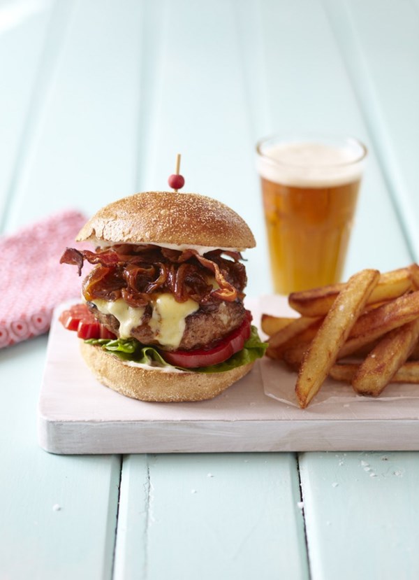 Beef and smoked cheddar burgers
