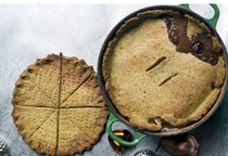 Beef and Stilton pie with herb Stilton shortbread crust